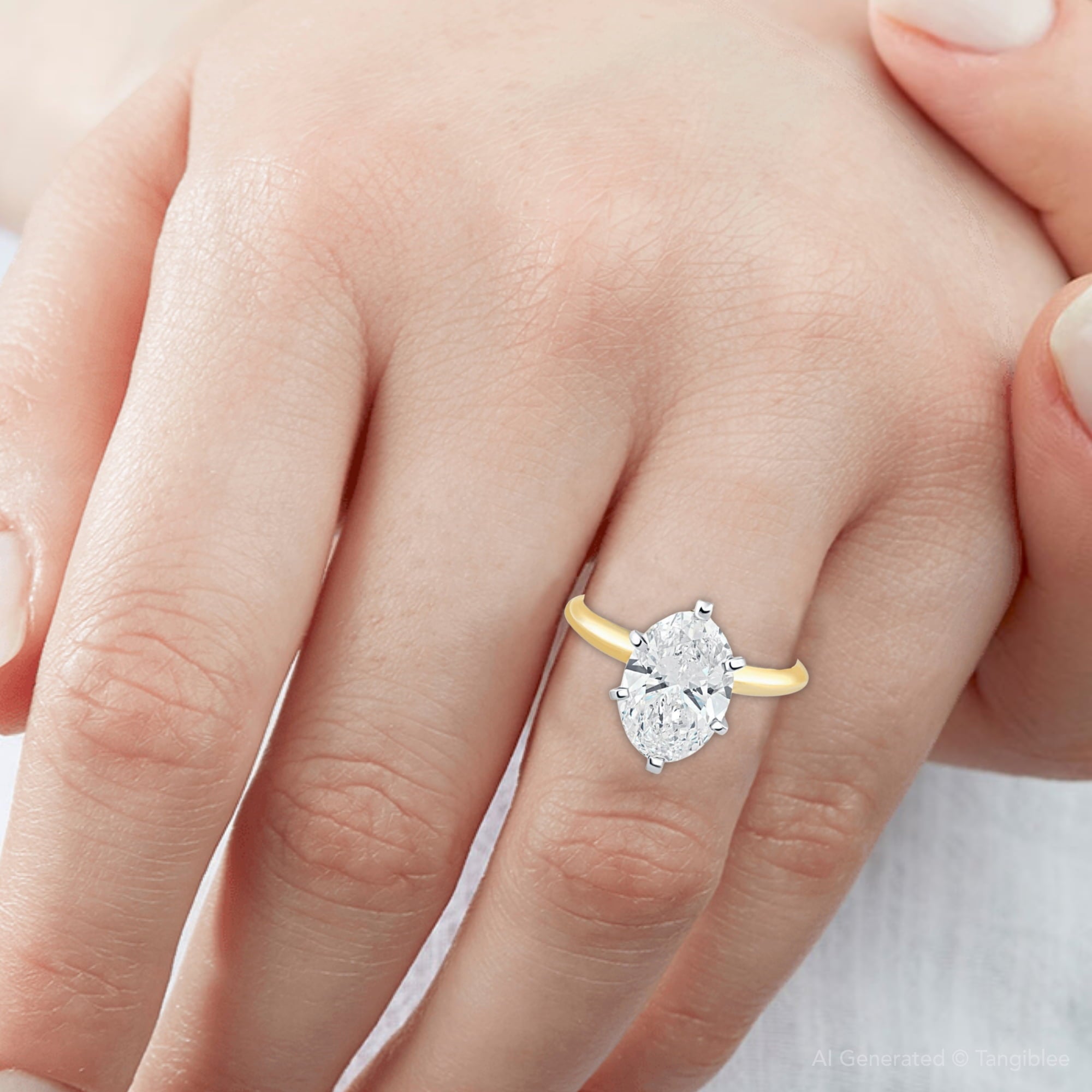 Pompeii 3Ct Oval Certified Diamond 14k Gold Solitaire Engagement Ring Lab Grown (GH,VS2)