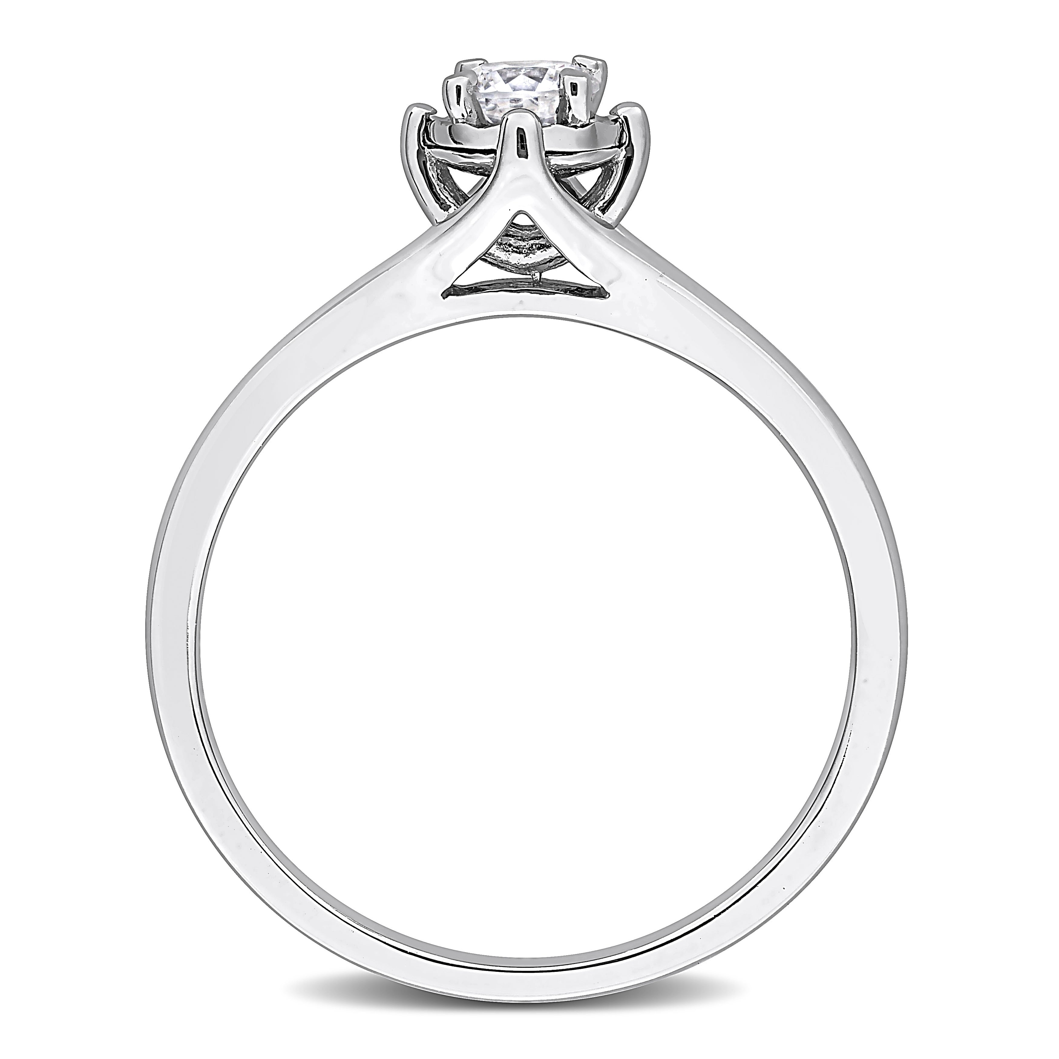 Created Forever Women's 1/4ct TW Lab-Grown Diamond Sterling Silver Solitaire Engagement Ring