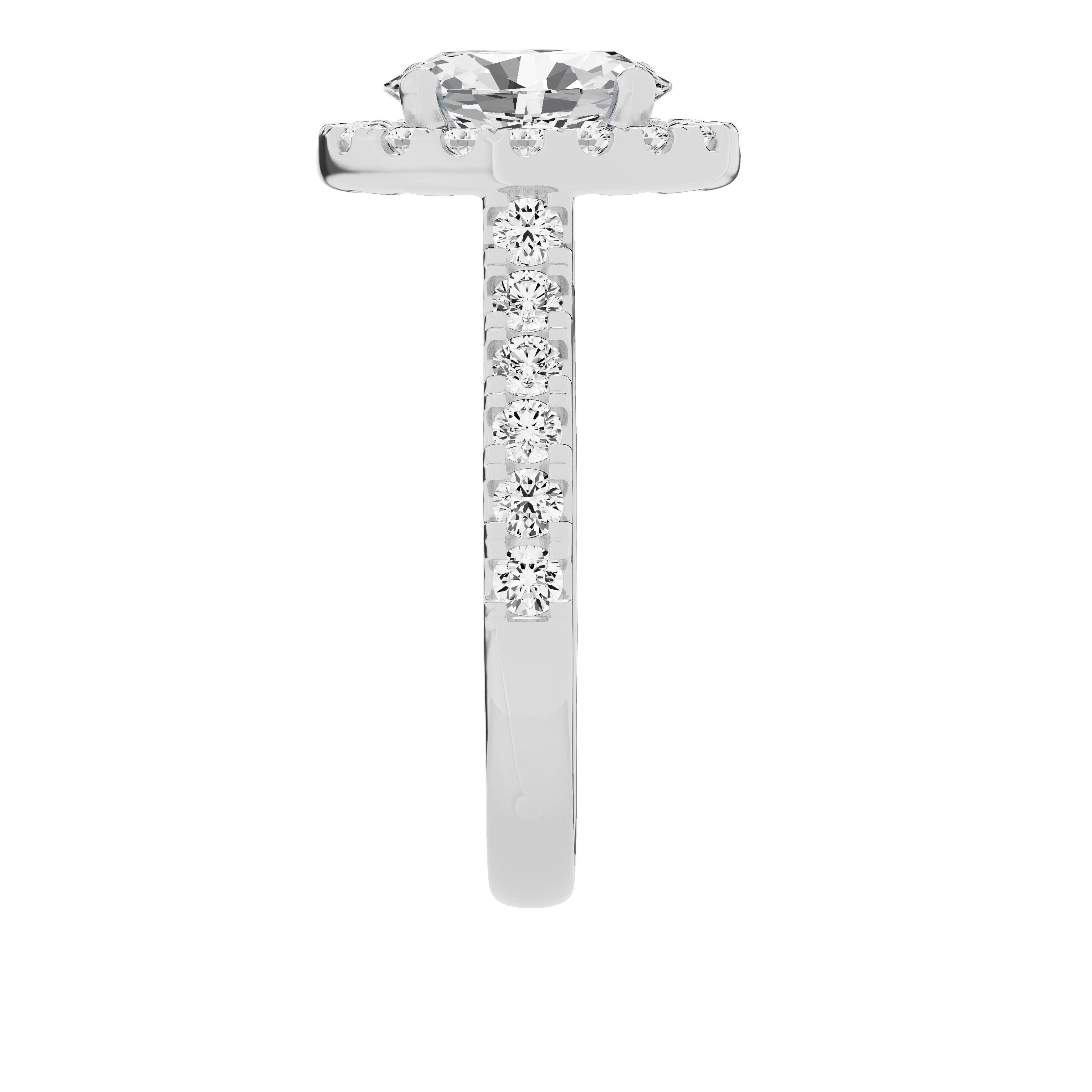 Unique Moments Lab Grown 2.50 ct Diamond Engagement Ring Oval Halo Solitaire 10K White Gold