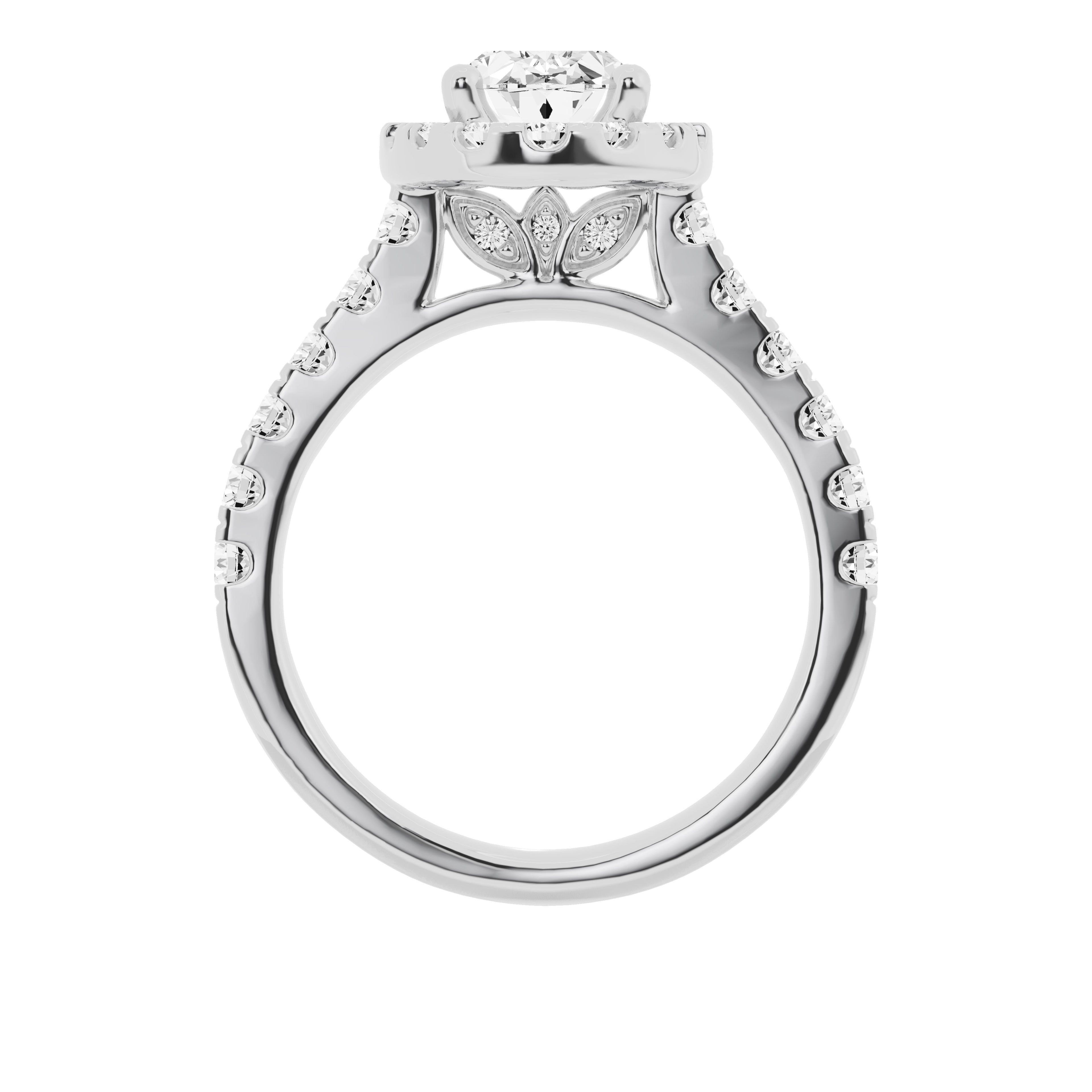 Unique Moments Lab Grown 2.50 ct Diamond Engagement Ring Oval Halo Solitaire 10K White Gold