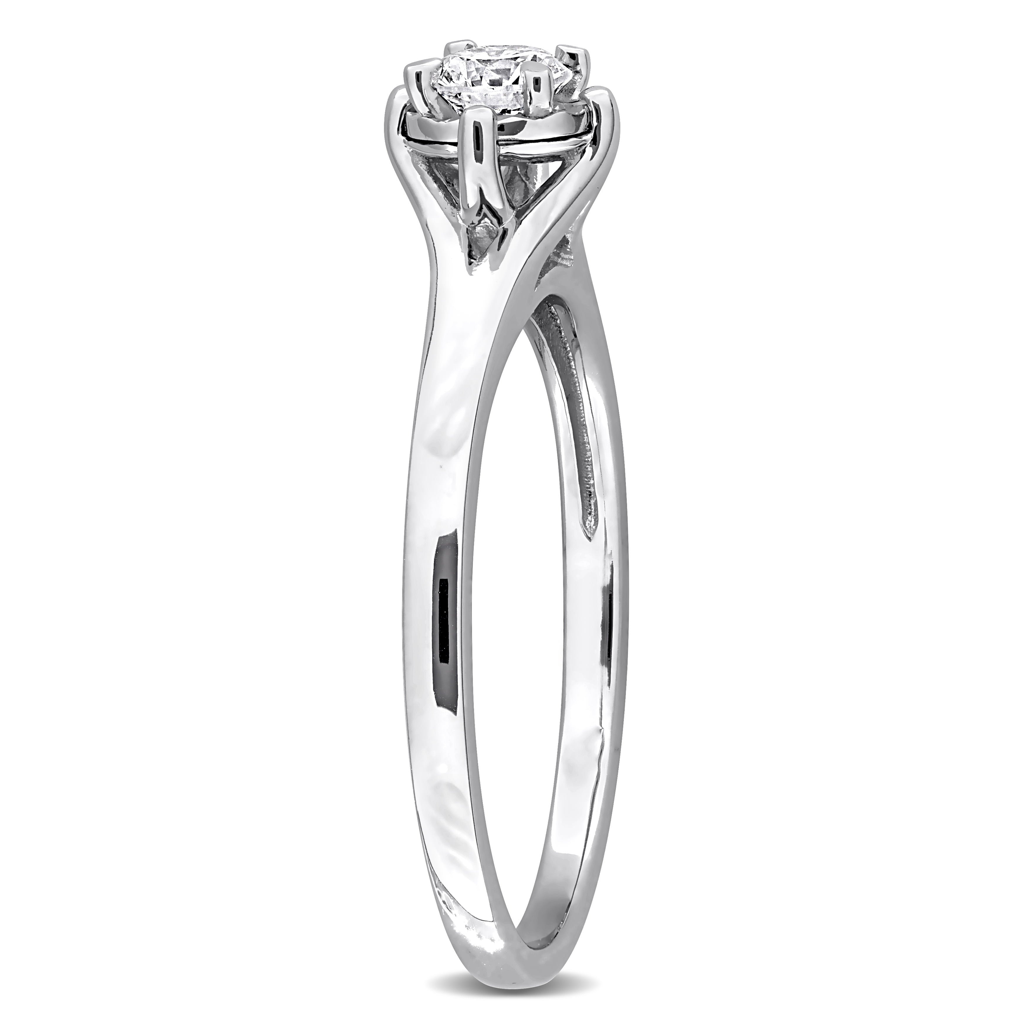 Created Forever Women's 1/4ct TW Lab-Grown Diamond Sterling Silver Solitaire Engagement Ring
