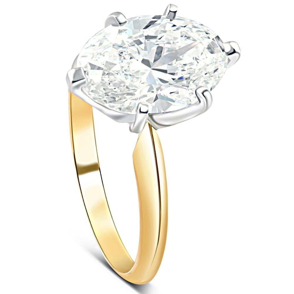 Pompeii 3Ct Oval Certified Diamond 14k Gold Solitaire Engagement Ring Lab Grown (GH,VS2)